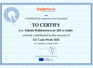 Europejski Tydzień Kodowania za nami! Zdobyliśmy certyfikat CodeWeek 2026