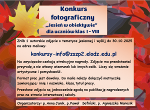 Konkurs fotograficzny "Jesień w obiektywie"