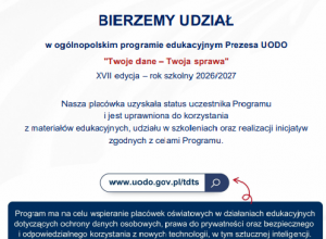 „Twoje dane – Twoja sprawa” - ogólnopolski program edukacyjny o ochronie danych osobowych