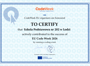 Europejski Tydzień Kodowania za nami! Zdobyliśmy certyfikat CodeWeek 2026
